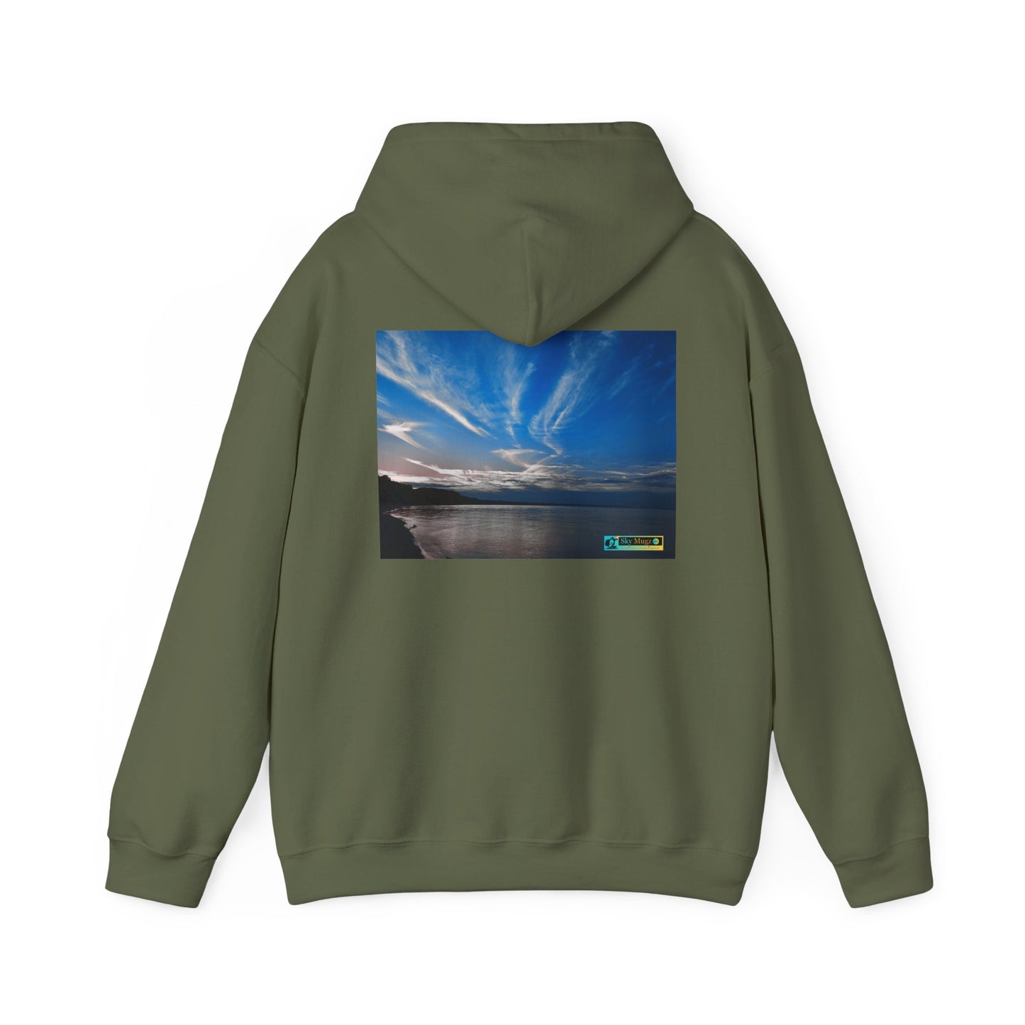 Scenic Lake Swirling Clouds Graphic Hoodie