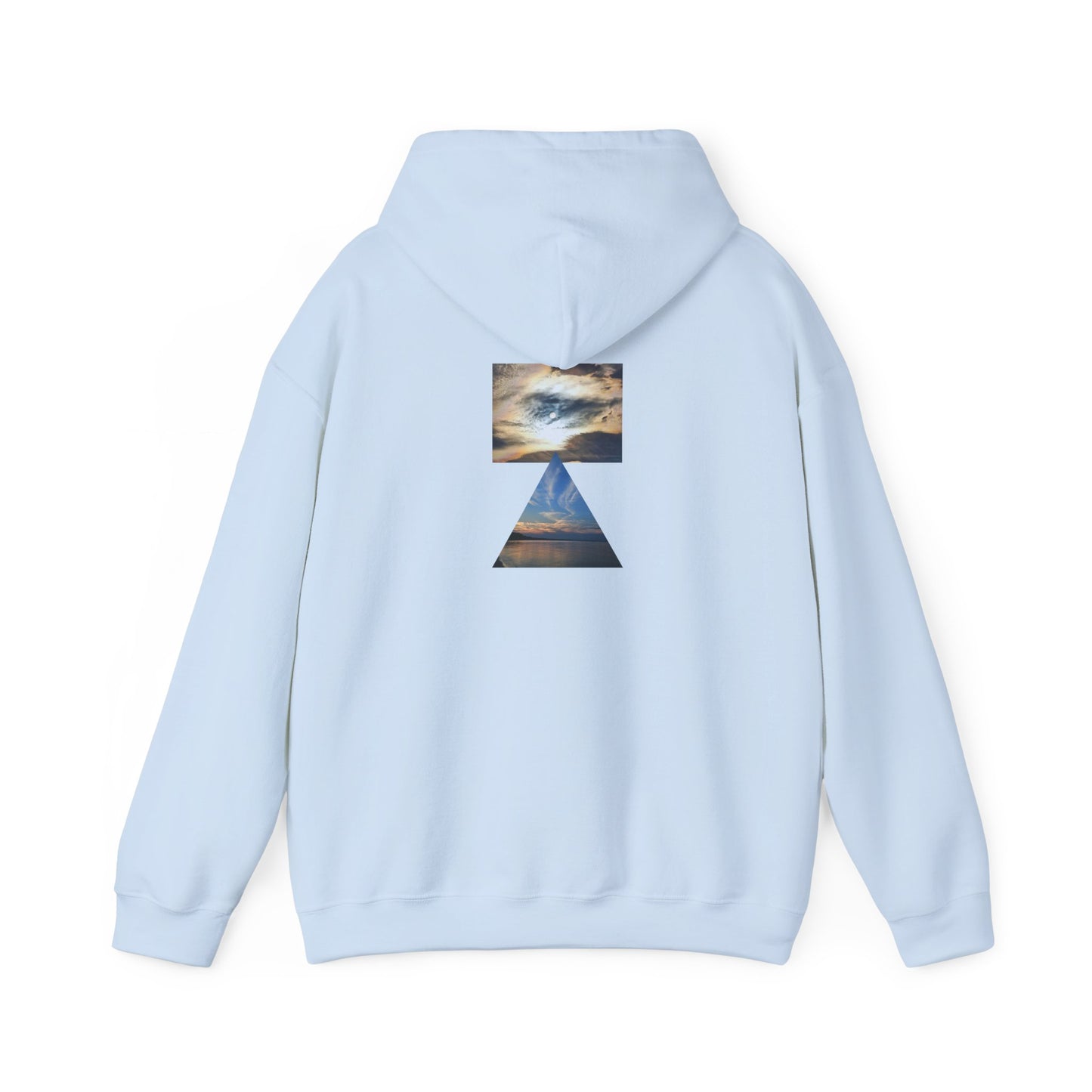 Sky Mugz Sunset Hoodie — Minimal Geometric Beach Photography Pullover