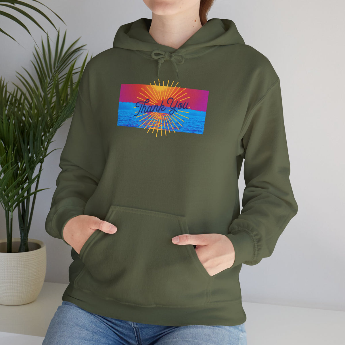 Warm Sunrise Rainbow Graphic Hoodie