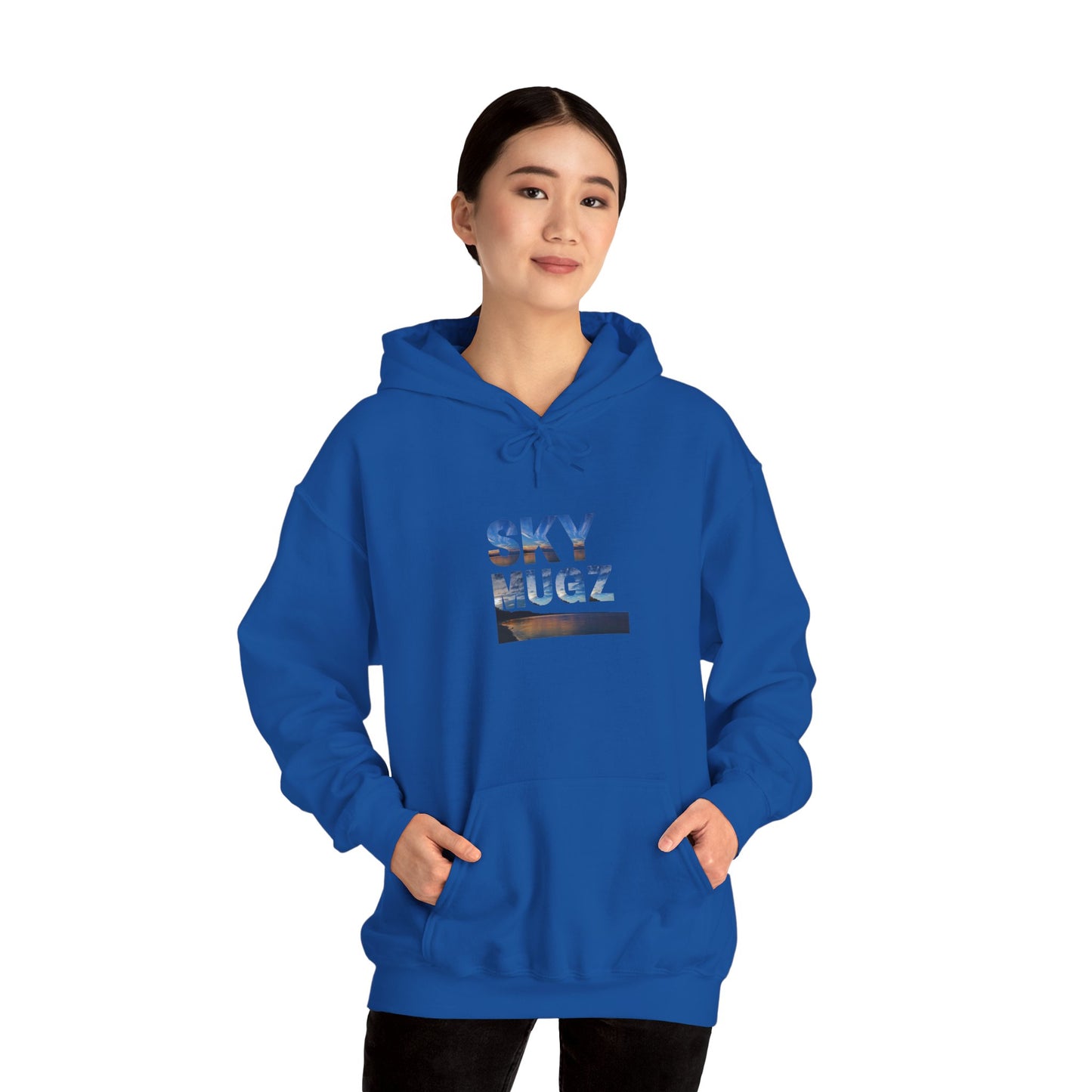 Scenic Lake Swirling Clouds Graphic Hoodie