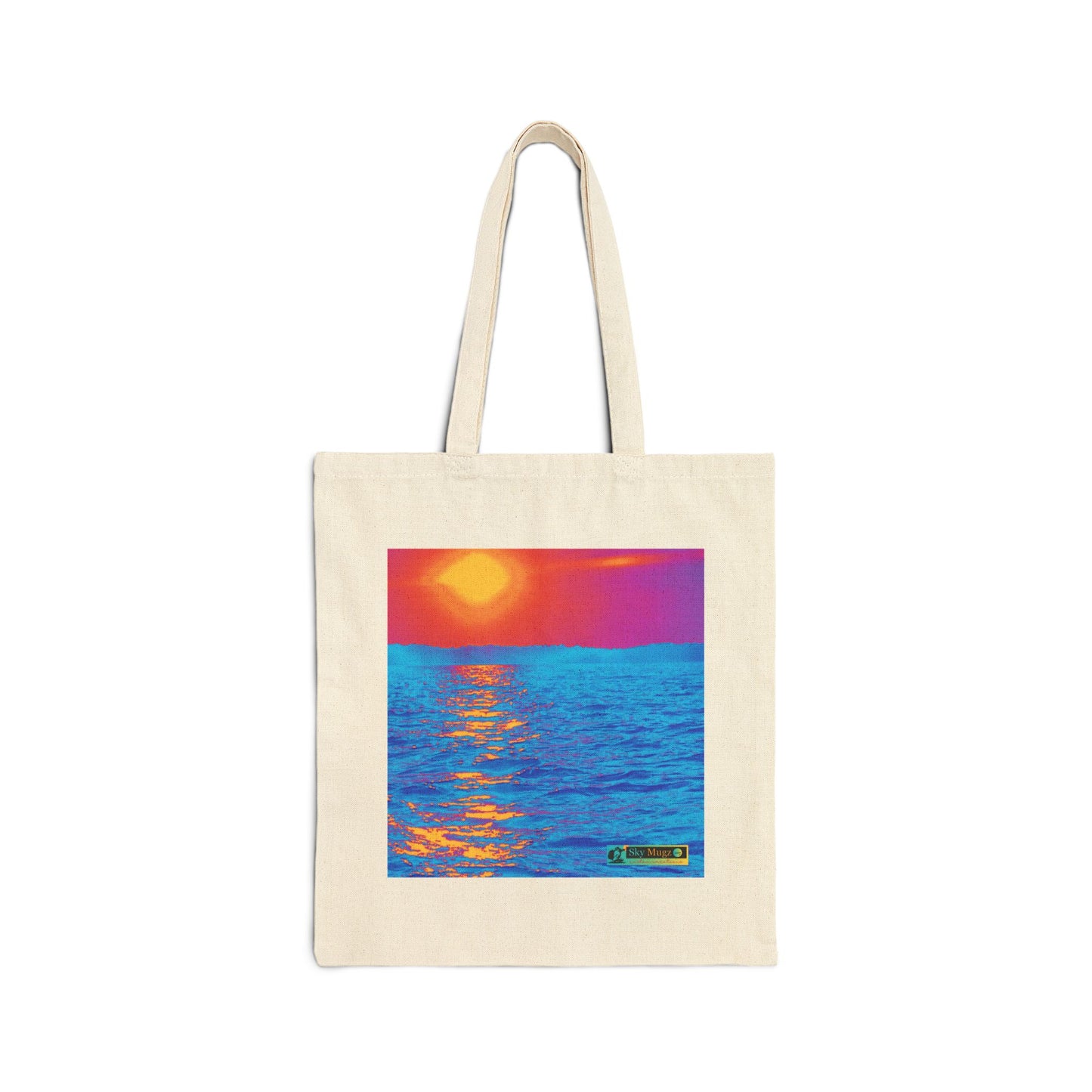 Sunset Ocean Canvas Tote — Vibrant Beach Art Cotton Tote