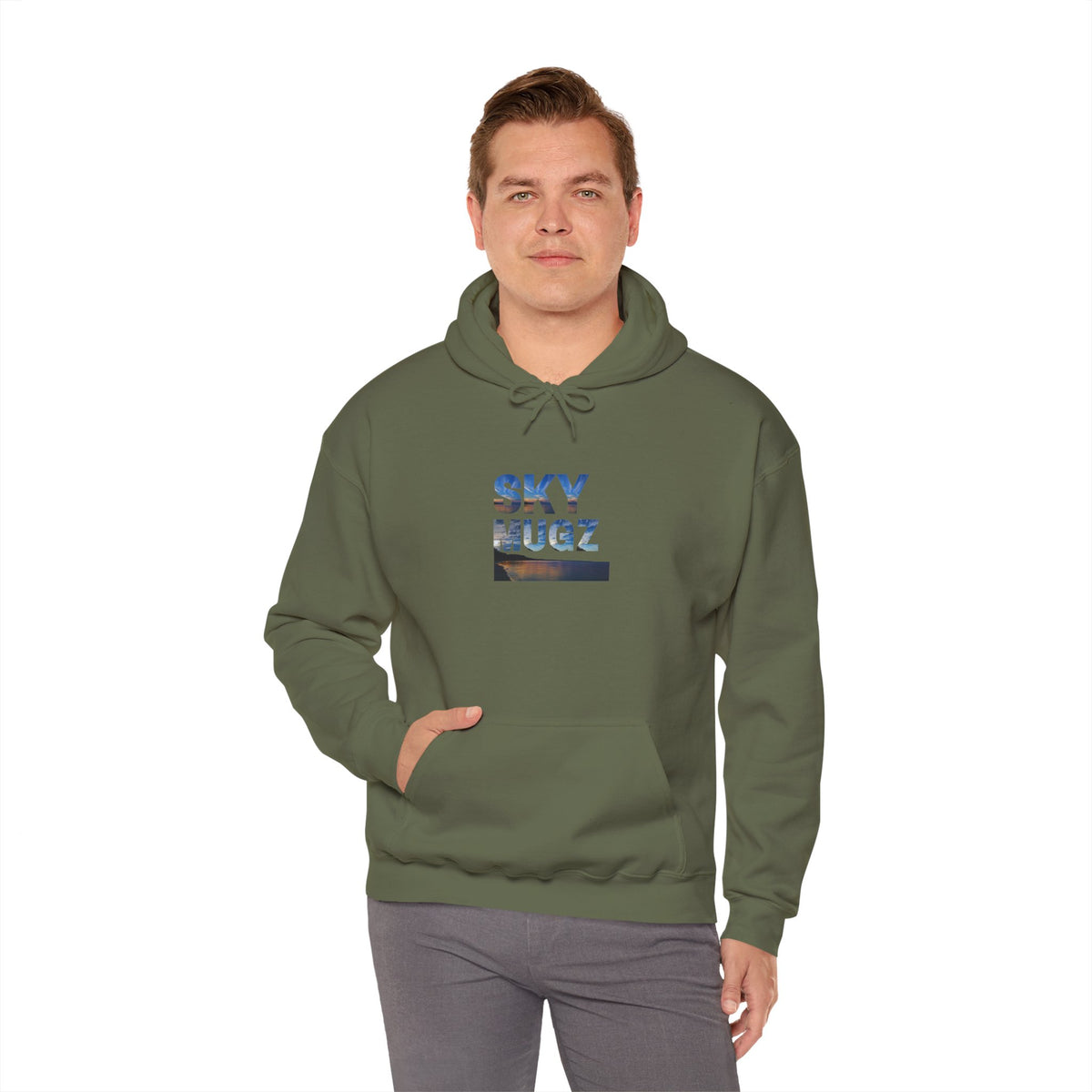 Sunset Horizon Block Letter Graphic Hoodie