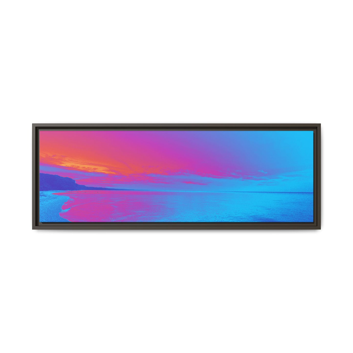 "Vibrant Symmetry"  Sunset Gradient Beach Matte Canvas Framed Wall Art