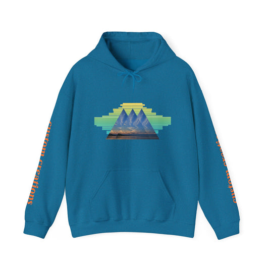 Retro Aztec Pyramid desert sunset graphic hoodie - unisex pullover - Sky Mugz