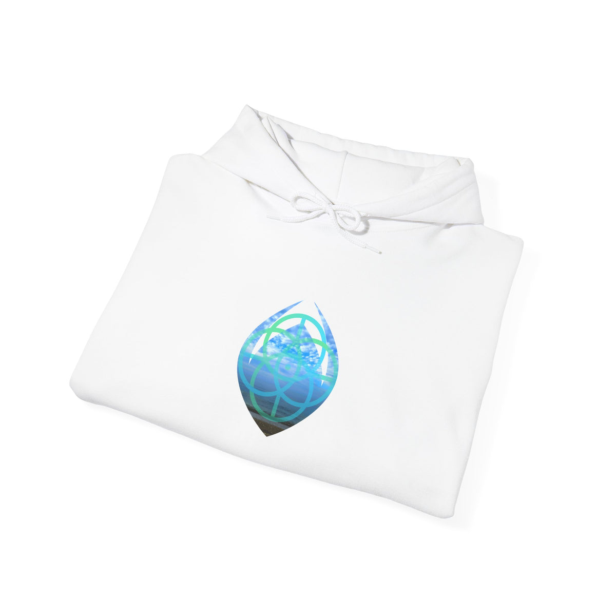 Blue Water Globe Droplet Graphic Hoodie