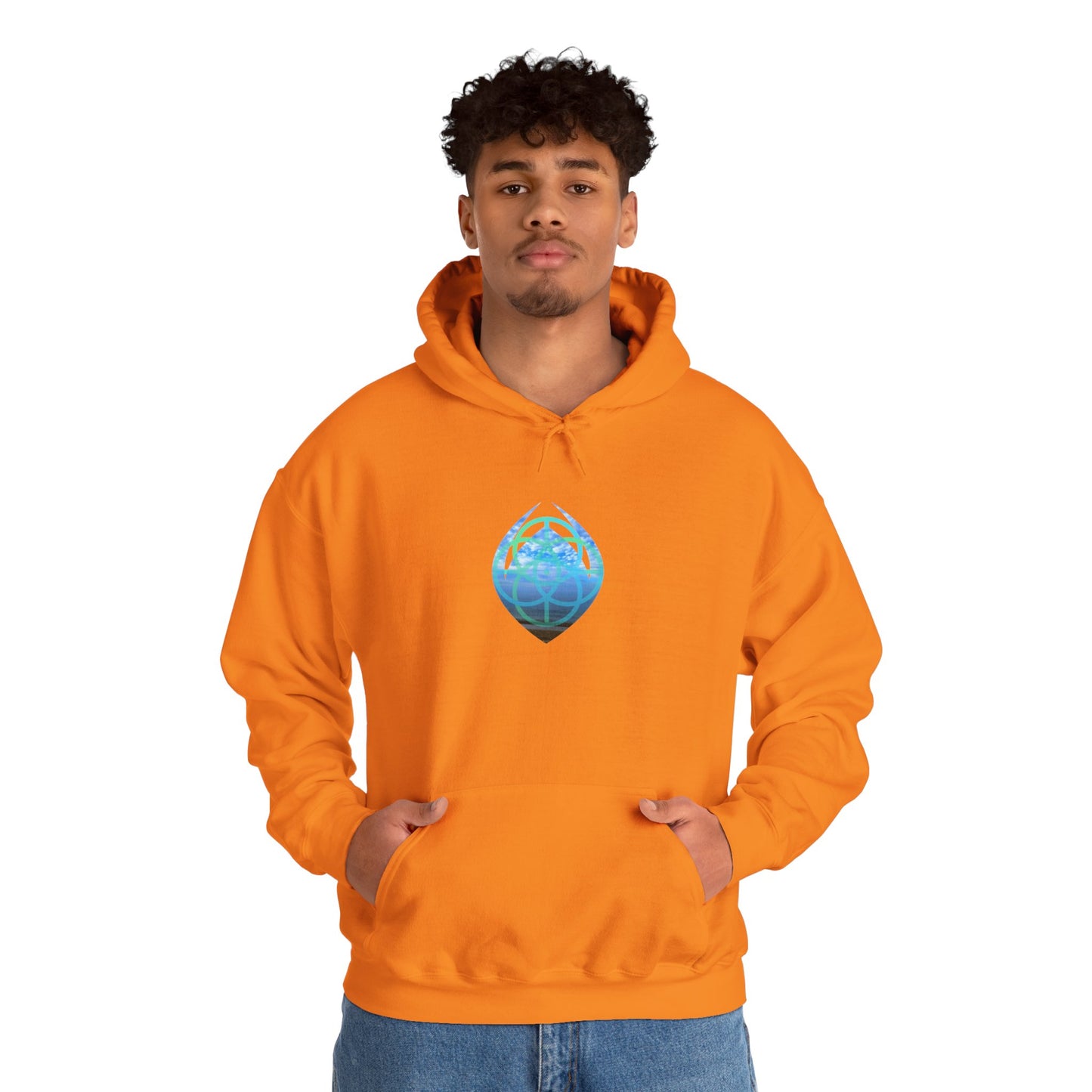 Blue Water Globe Droplet Graphic Hoodie