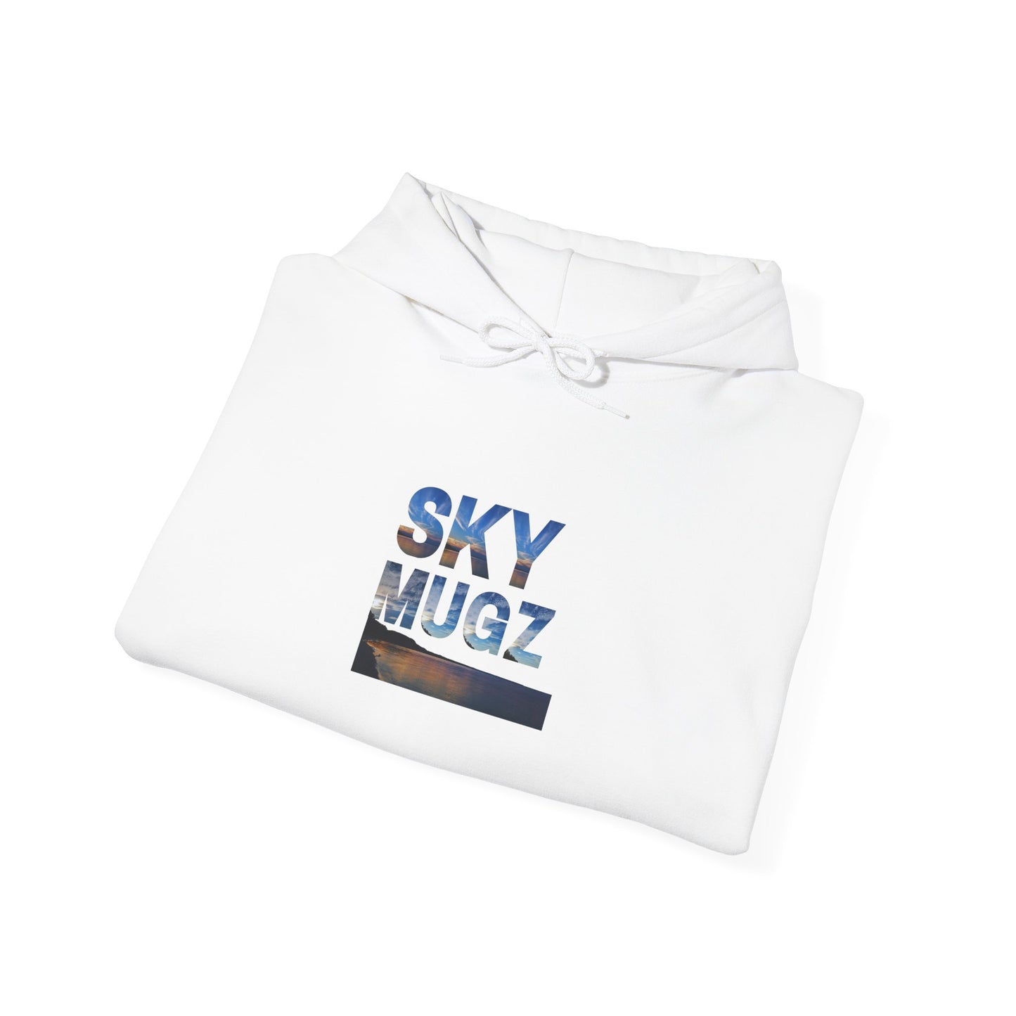 Sky Mugz Photo Hoodie — Scenic Lake & Dramatic Sky Pullover