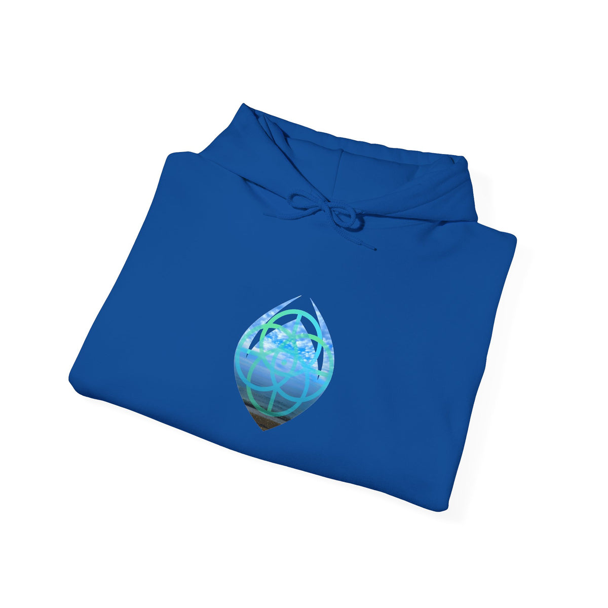 Blue Water Globe Droplet Graphic Hoodie