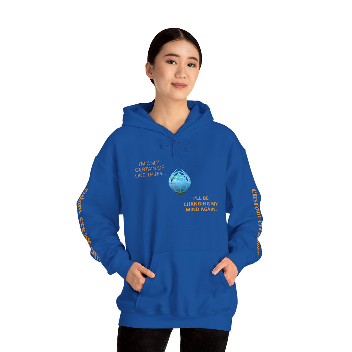 Blue Water Globe Droplet Graphic Hoodie