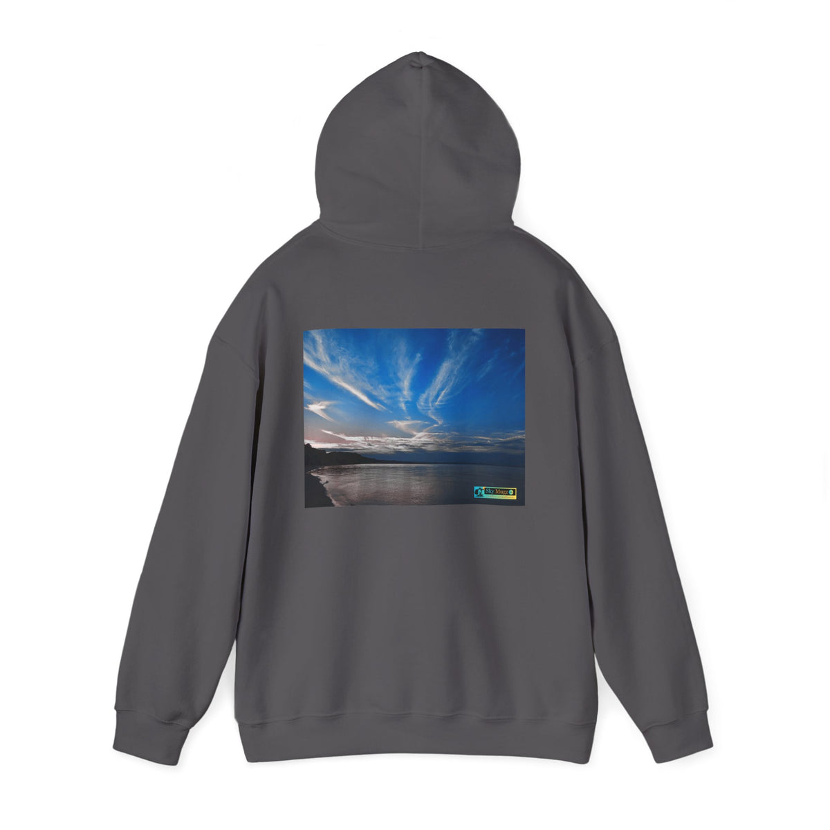 Scenic Lake Swirling Clouds Graphic Hoodie