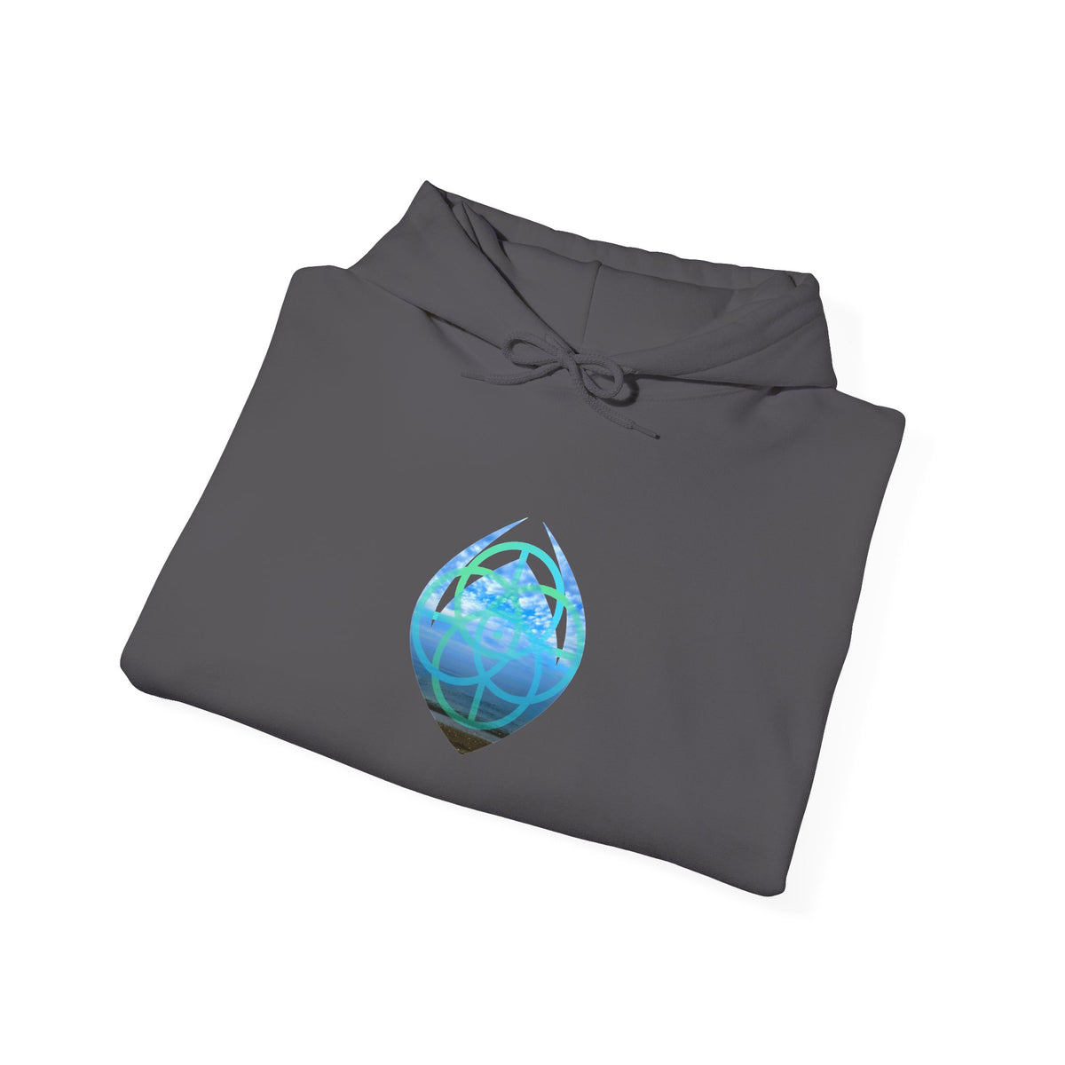 Blue Water Globe Droplet Graphic Hoodie
