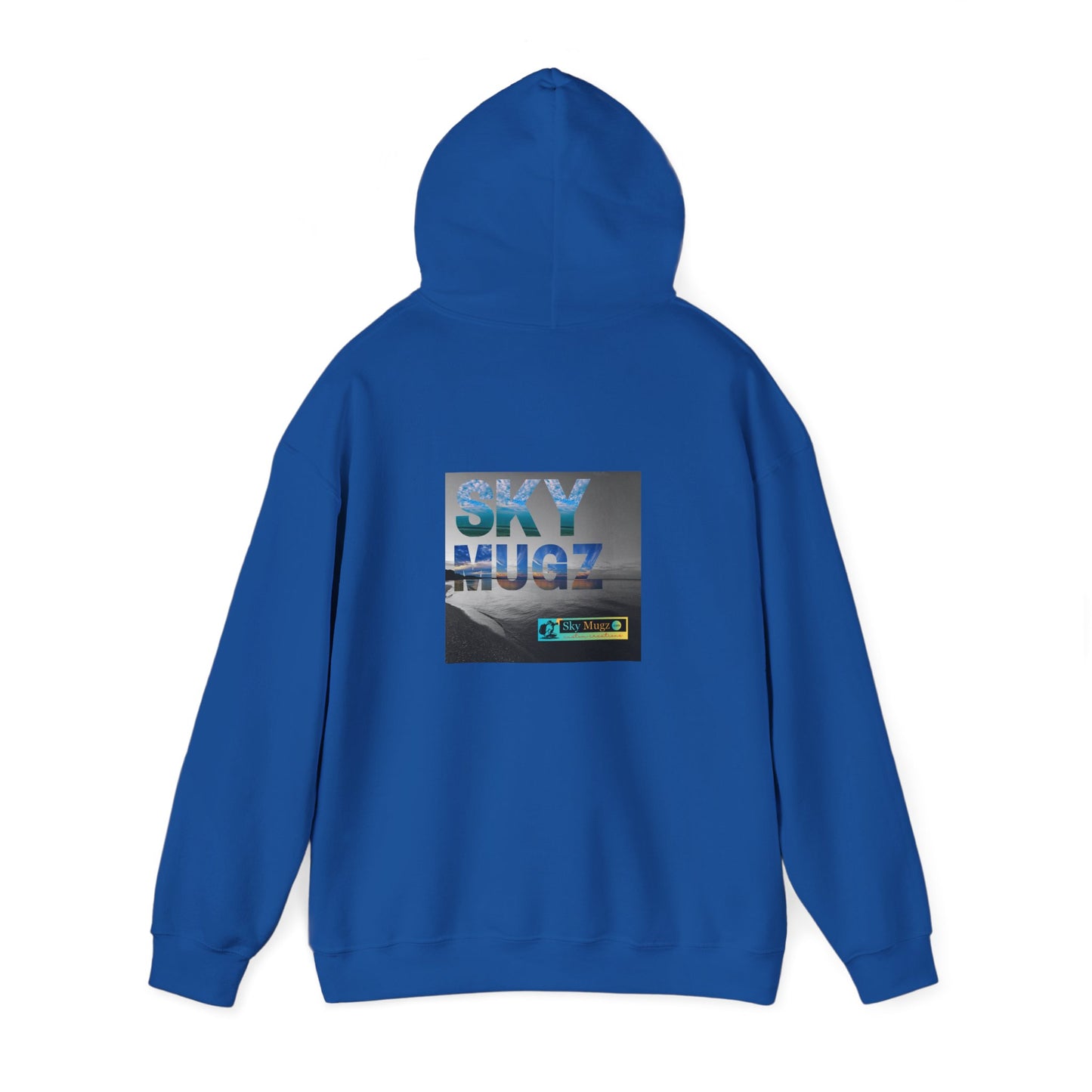 SkyMugz Graphic Hoodie — Blue Globe Drop Logo Pullover