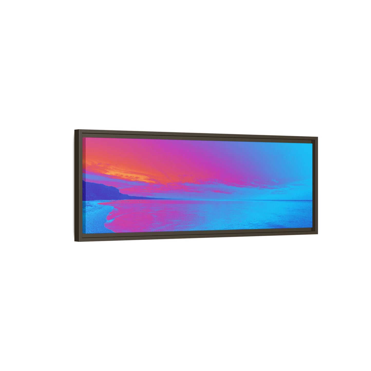 "Vibrant Symmetry"  Sunset Gradient Beach Matte Canvas Framed Wall Art