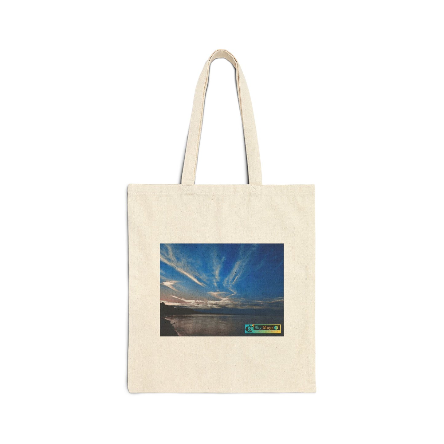 Sky Photo Canvas Tote Bag — 'SKY MUGZ' Sunset Beach Print