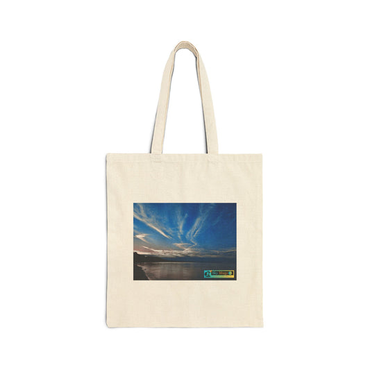 Sky Photo Canvas Tote Bag — 'SKY MUGZ' Sunset Beach Print