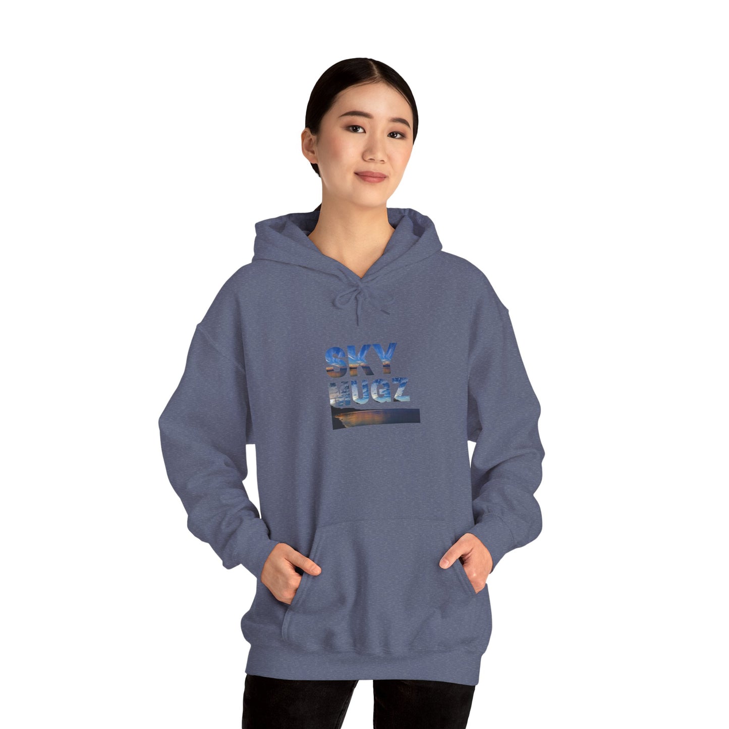 Scenic Lake Swirling Clouds Graphic Hoodie