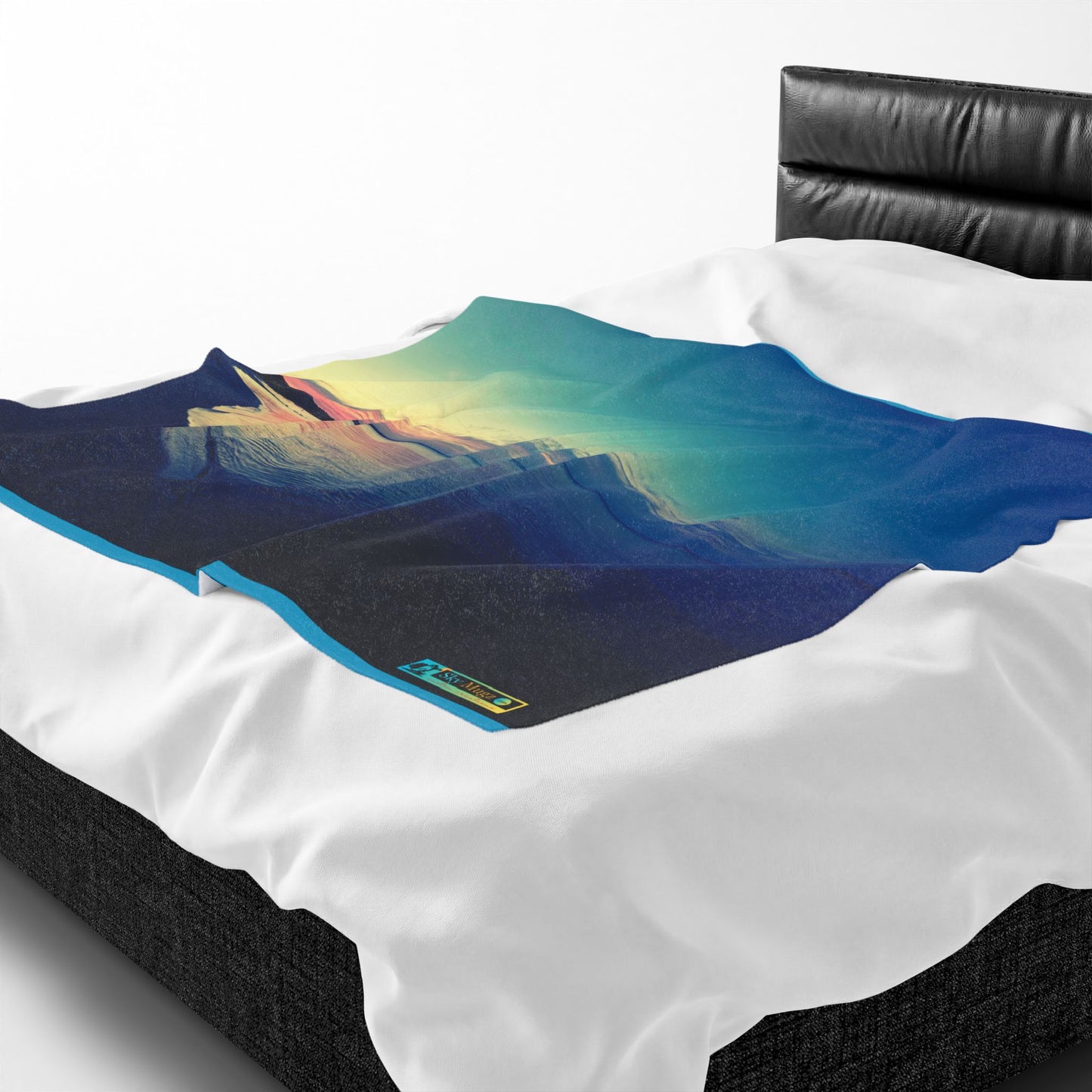 Blue-Green Symmetry, Velveteen Plush Blanket