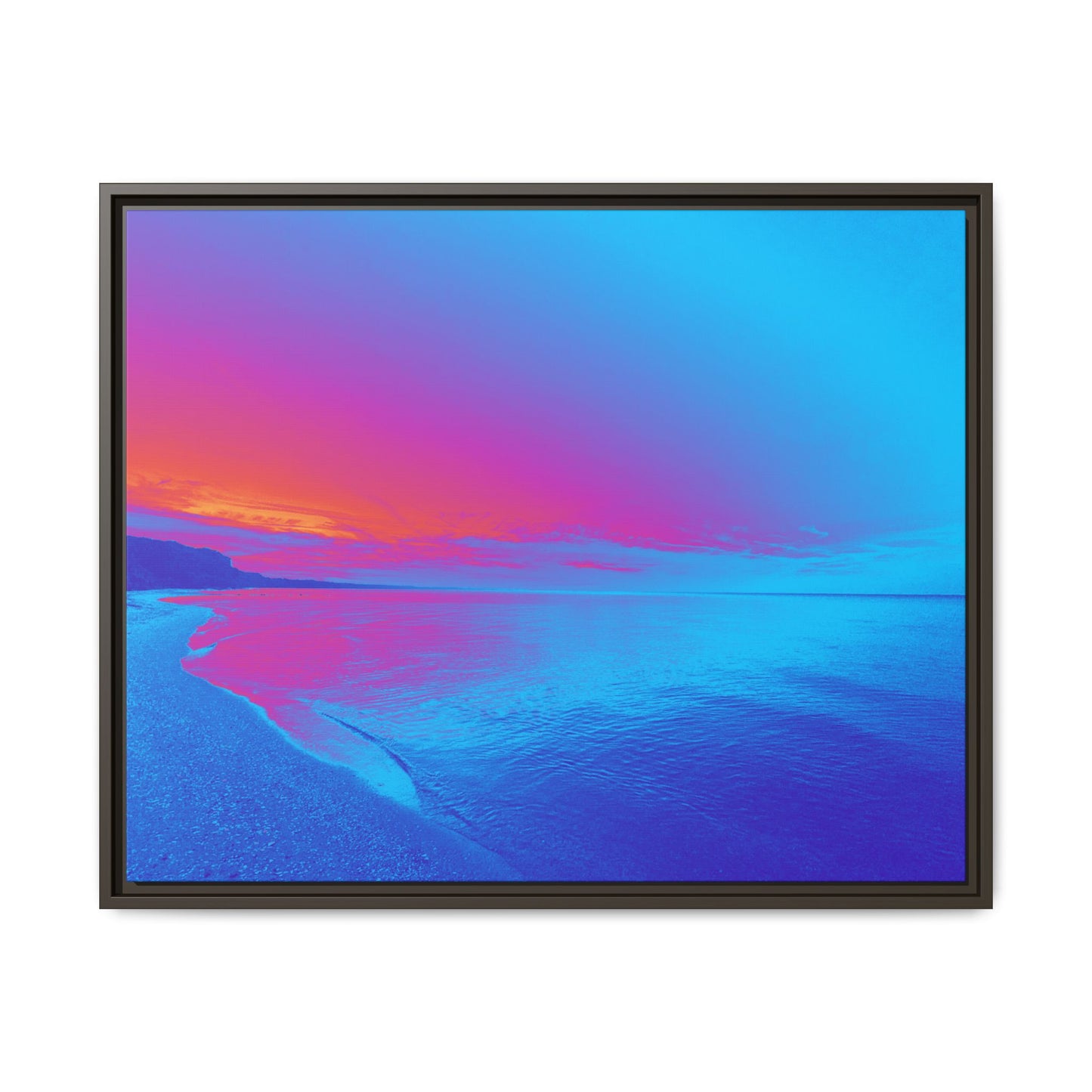 "Vibrant Symmetry"  Sunset Gradient Beach Matte Canvas Framed Wall Art