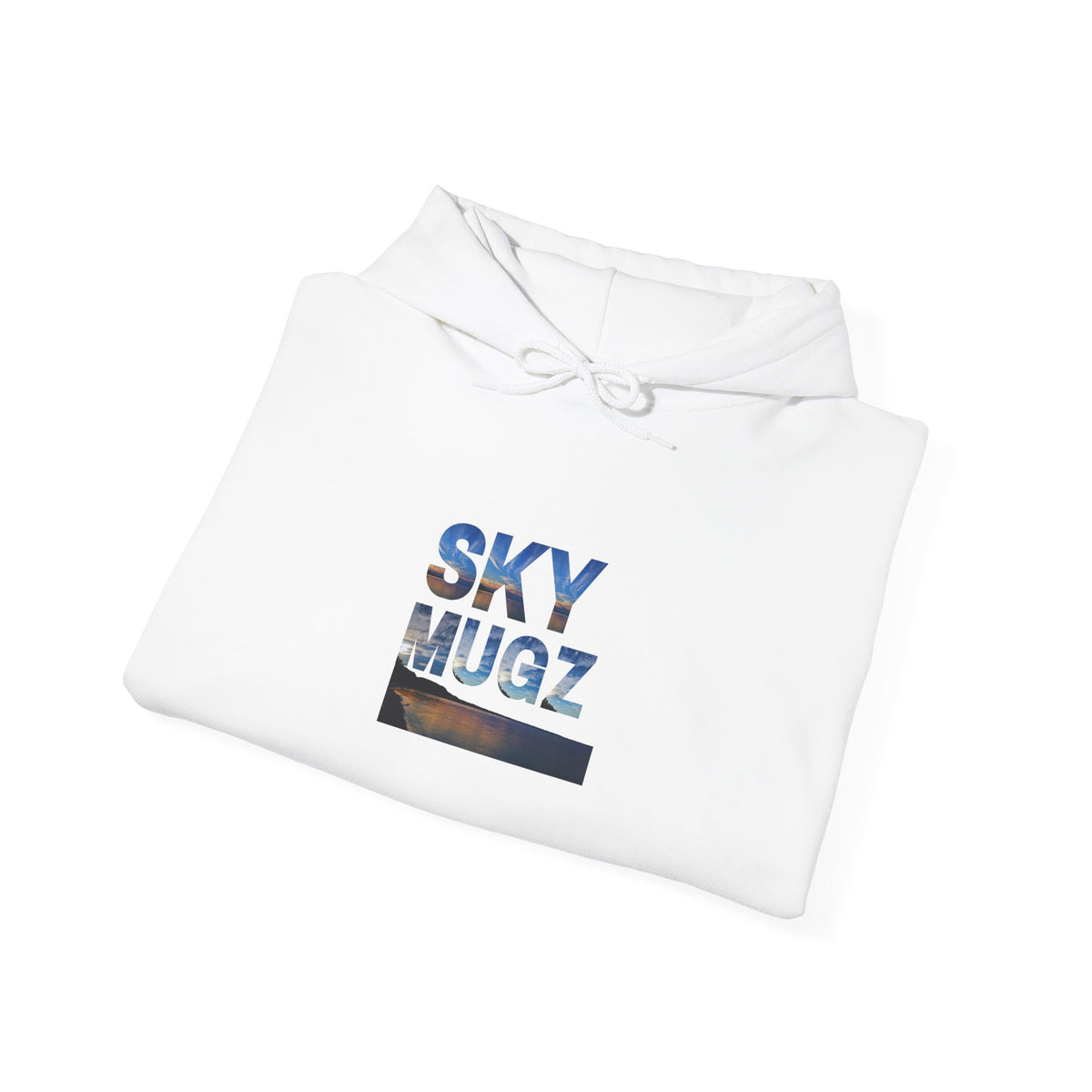 Scenic Lake Swirling Clouds Graphic Hoodie