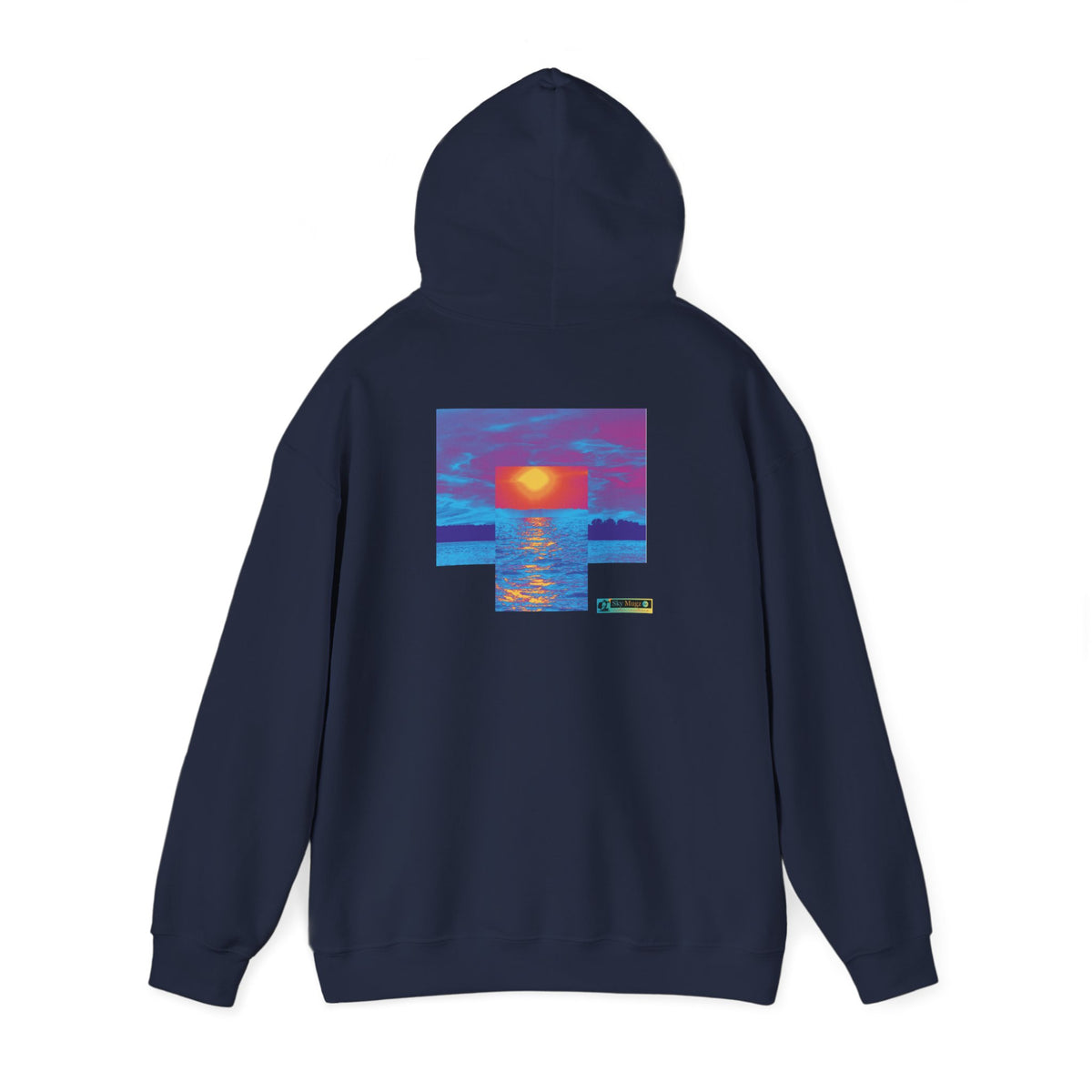 Painterly Sunset Over Water Graphic Hoodie