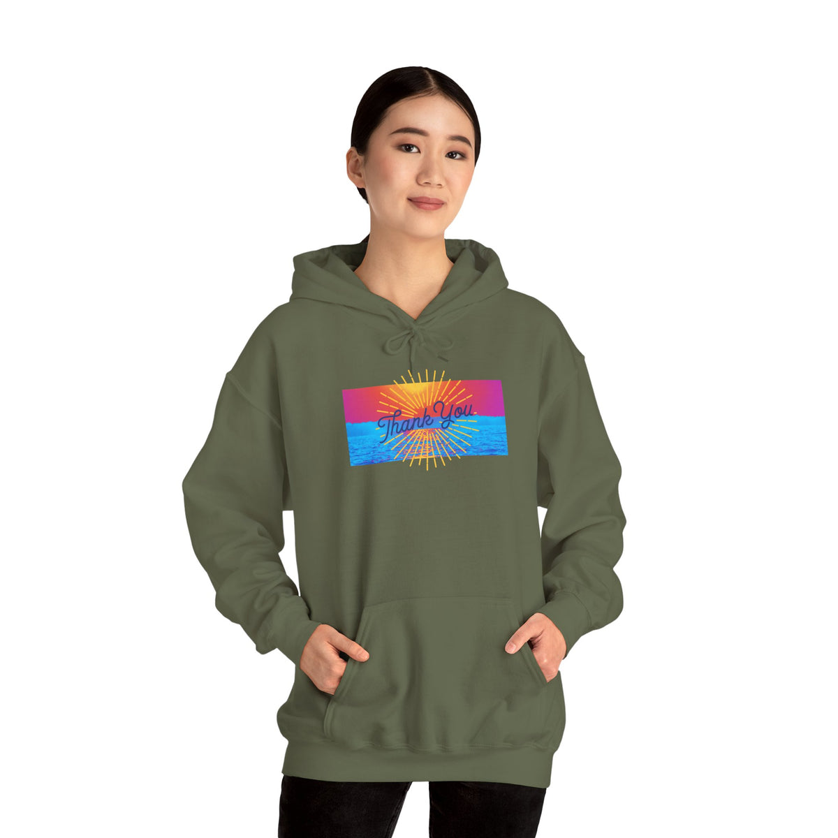 Warm Sunrise Rainbow Graphic Hoodie