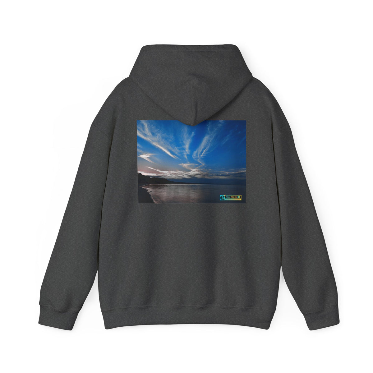 Scenic Lake Swirling Clouds Graphic Hoodie