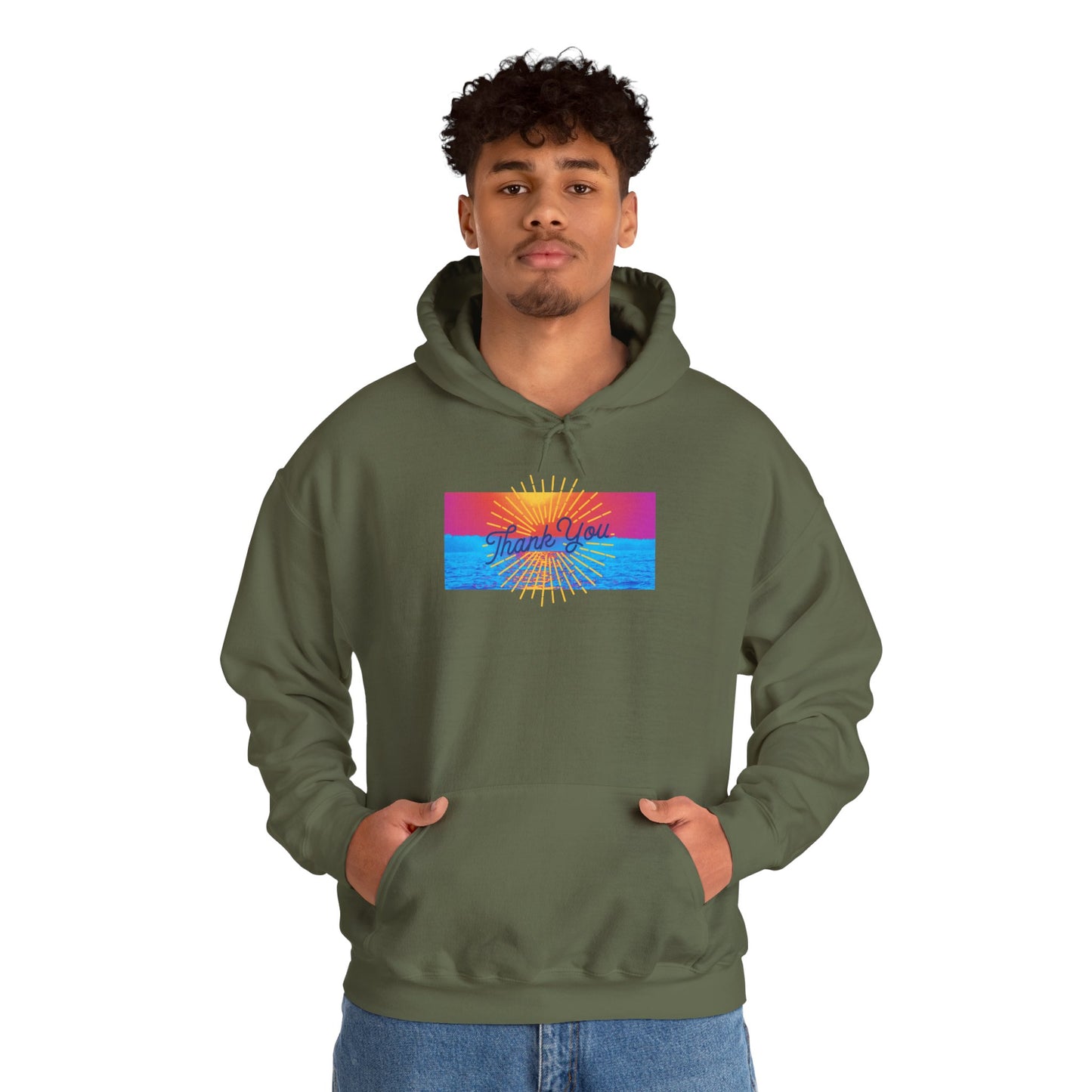 Warm Sunrise Rainbow Graphic Hoodie