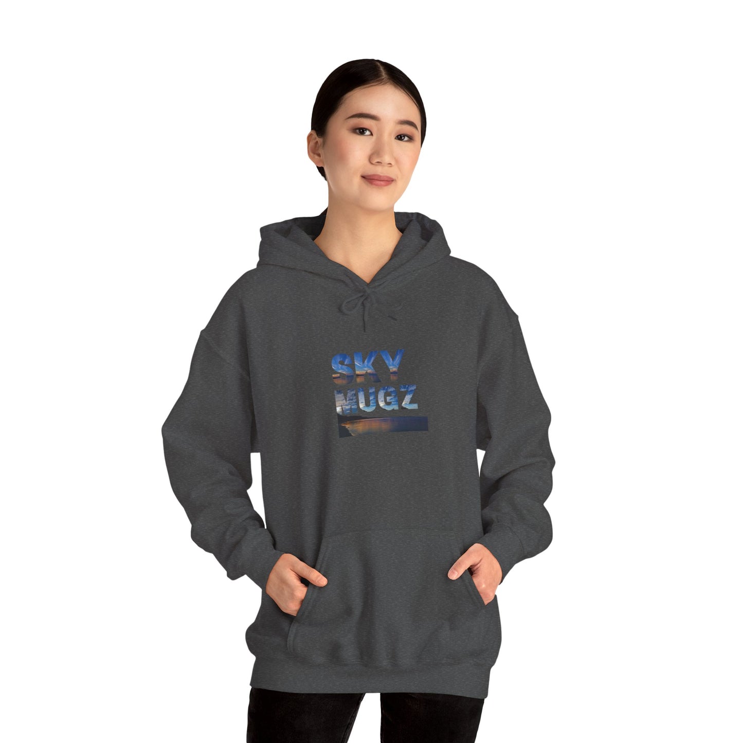 Sky Mugz Photo Hoodie — Scenic Lake & Dramatic Sky Pullover