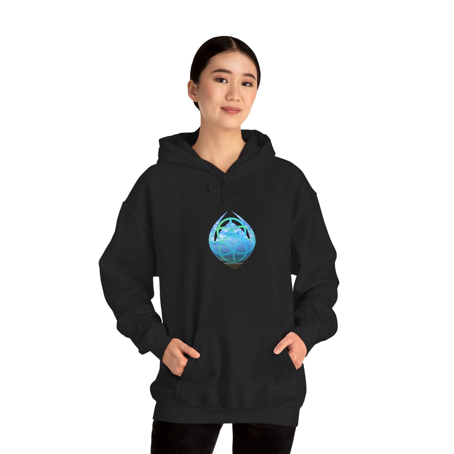 Blue Water Globe Droplet Graphic Hoodie