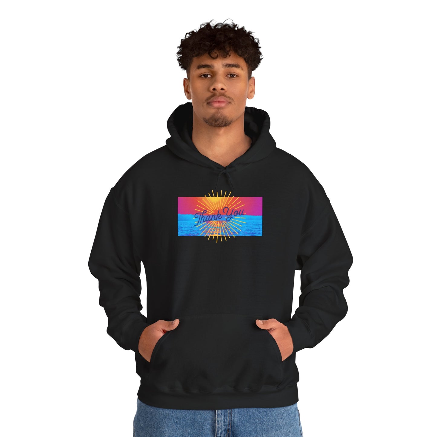 Hoodie - Sunshine Rainbow "Good Vibes" Graphic Pullover