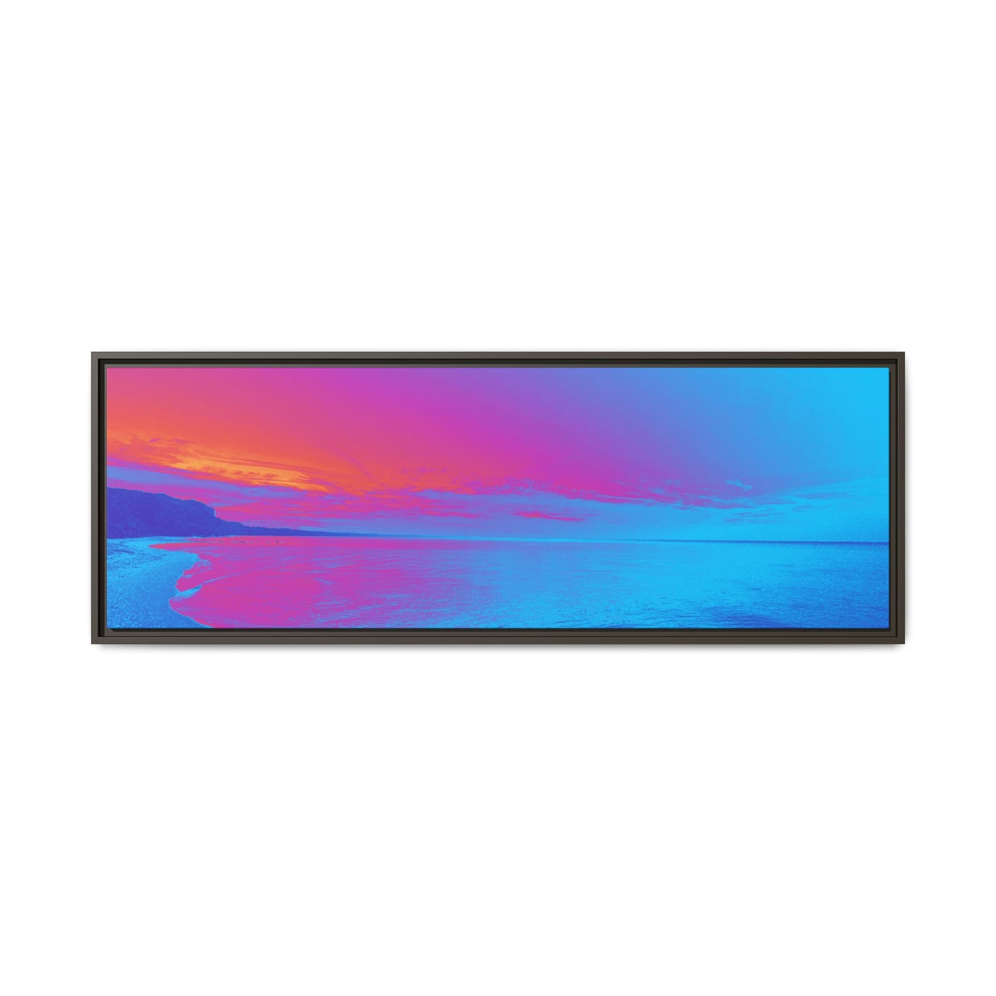 "Vibrant Symmetry"  Sunset Gradient Beach Matte Canvas Framed Wall Art
