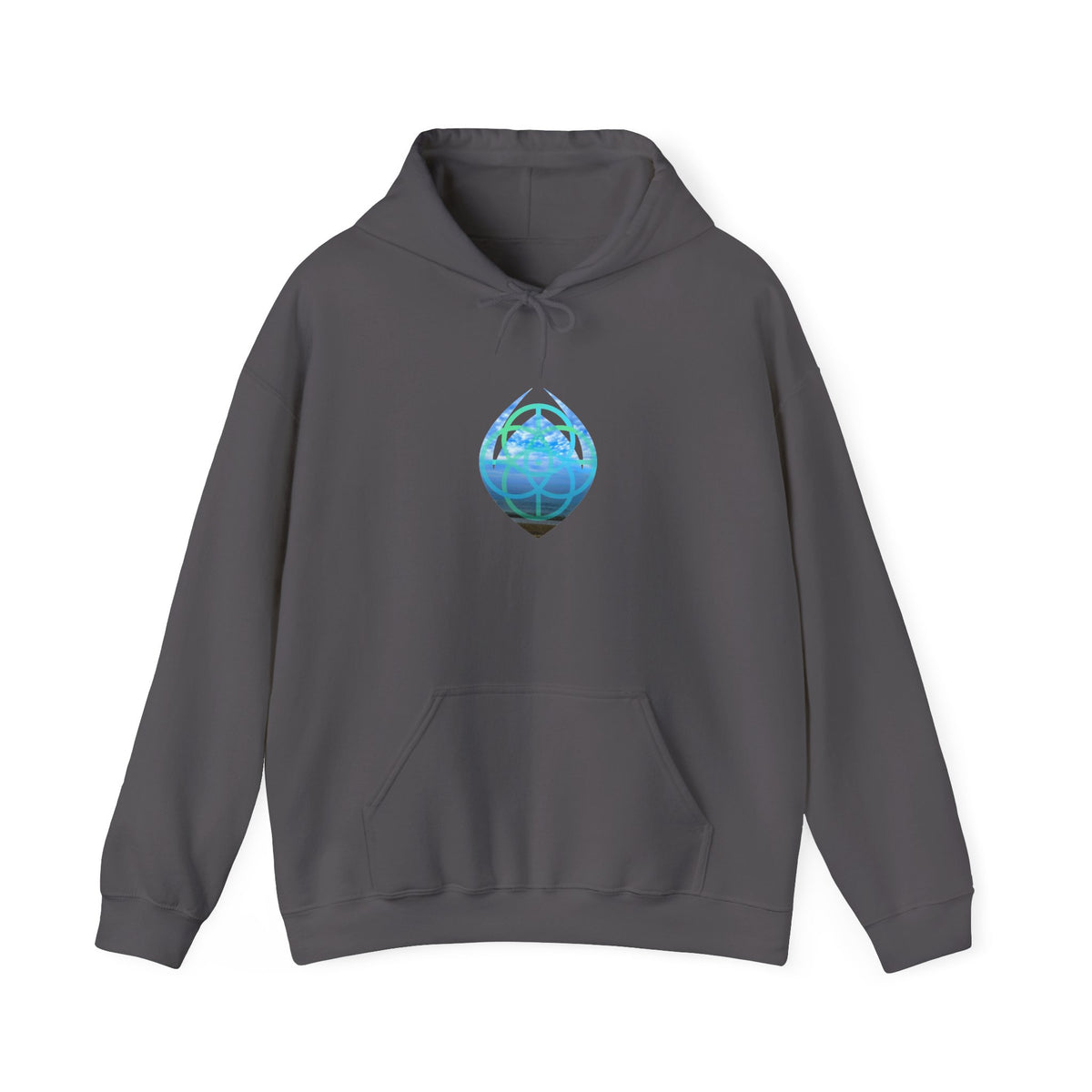 Blue Water Globe Droplet Graphic Hoodie