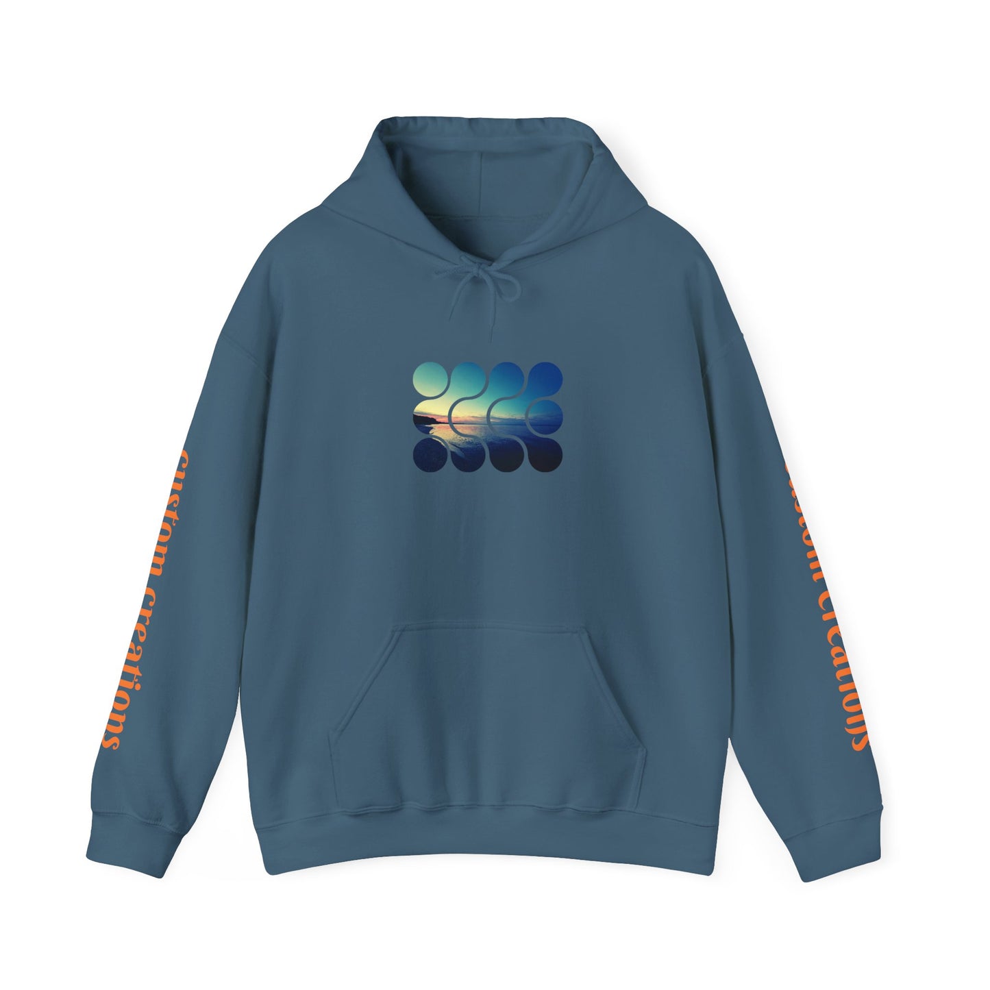 Blue-Green Symmetry Hoodie — Abstract Geometric Sweatshirt