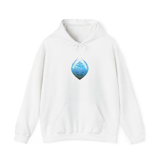 SkyMugz Graphic Hoodie — Blue Globe Drop Logo Pullover