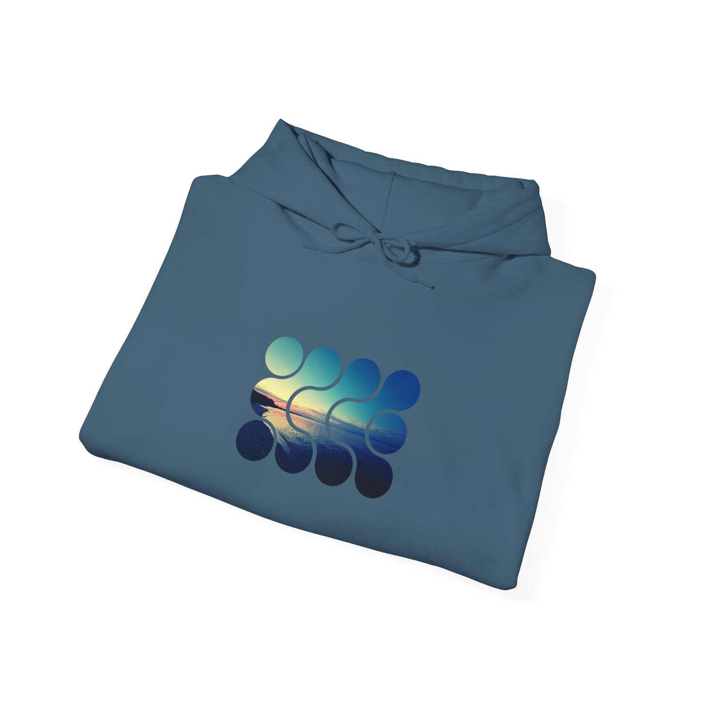 Blue-Green Symmetry Hoodie — Abstract Geometric Sweatshirt