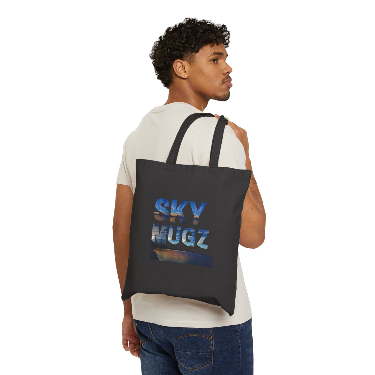 Canvas Tote Bag — Retro Vaporwave Sunset Print (Sky Mugz)