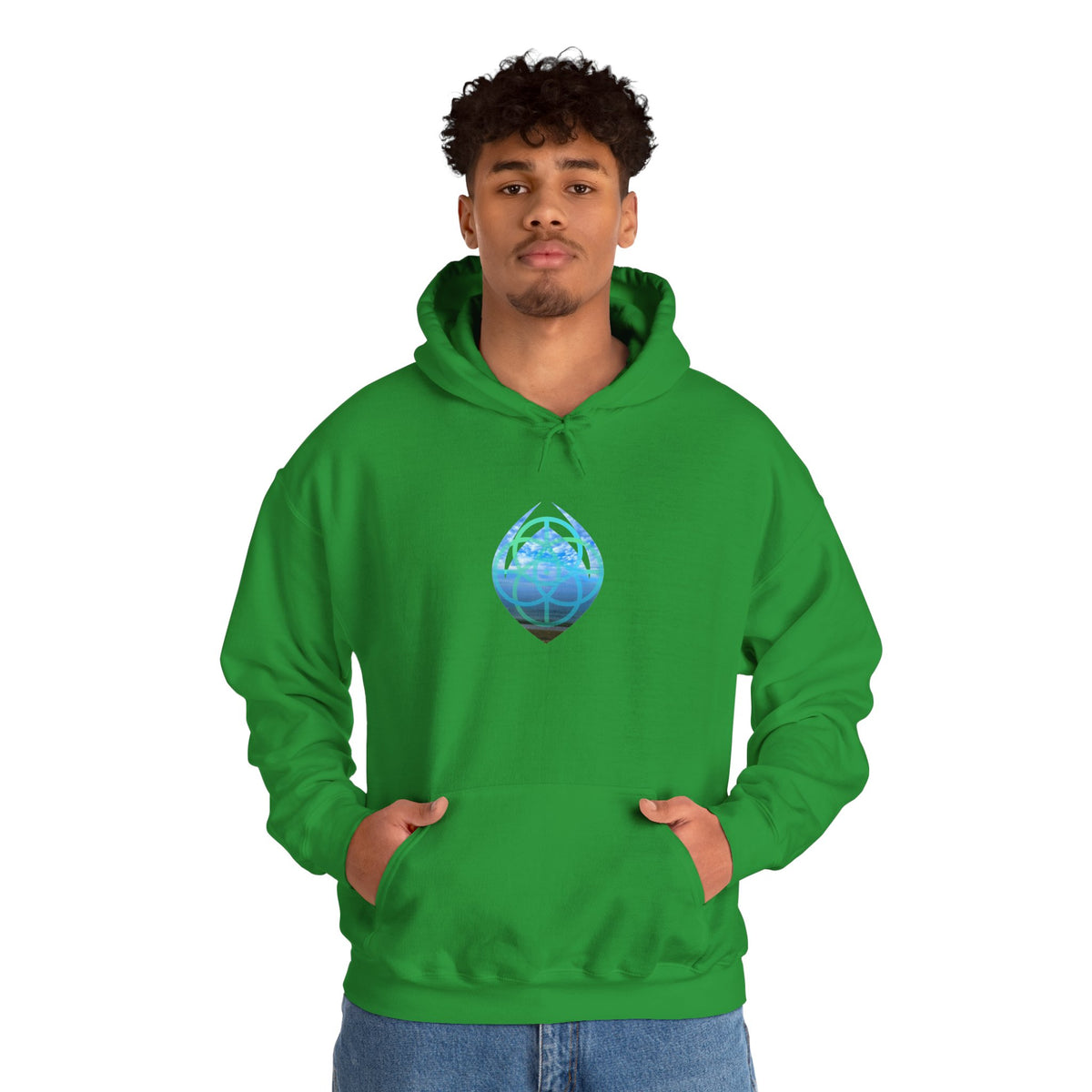 Blue Water Globe Droplet Graphic Hoodie