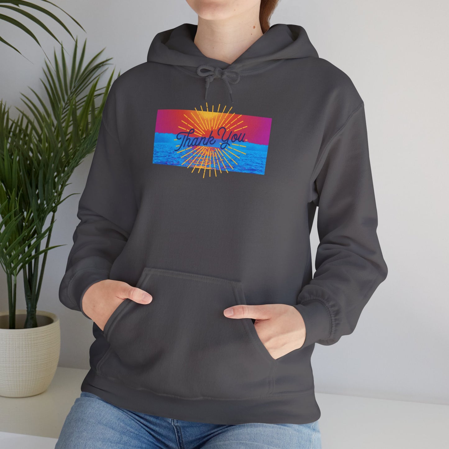 Hoodie - Sunshine Rainbow "Good Vibes" Graphic Pullover