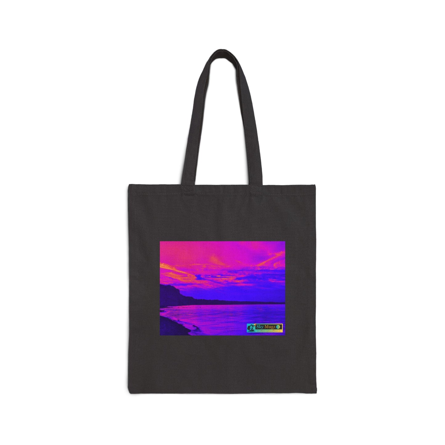 Canvas Tote Bag — Retro Vaporwave Sunset Print (Sky Mugz)