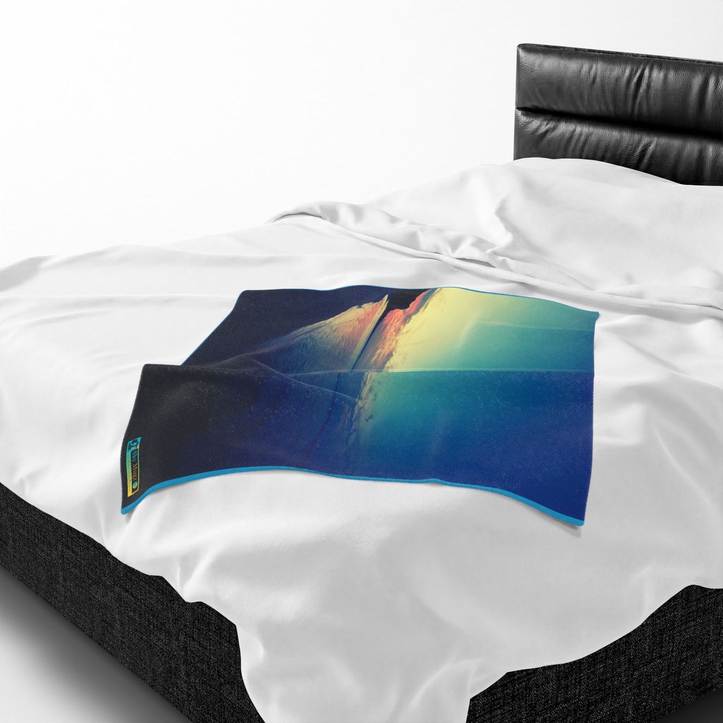 Blue-Green Symmetry, Velveteen Plush Blanket