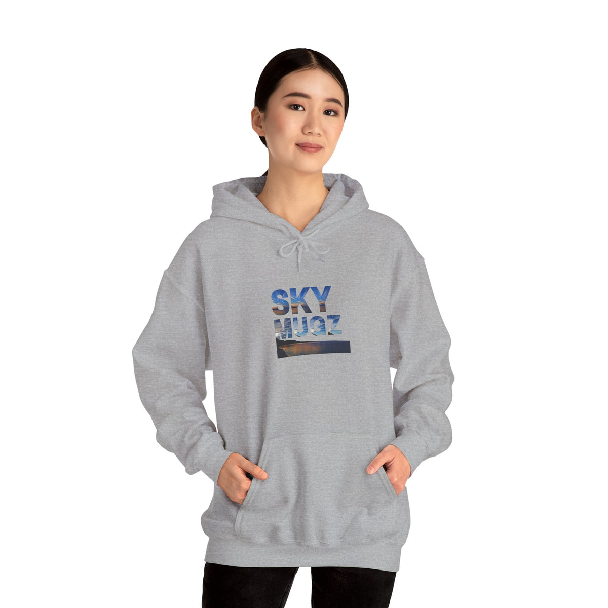 Scenic Lake Swirling Clouds Graphic Hoodie