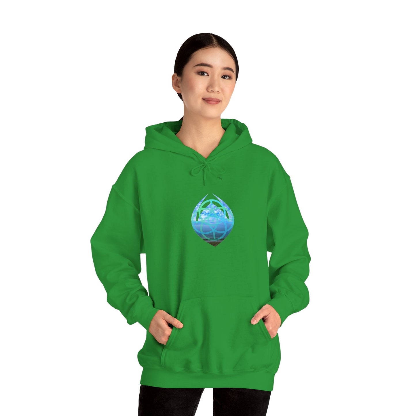 Blue Water Globe Droplet Graphic Hoodie