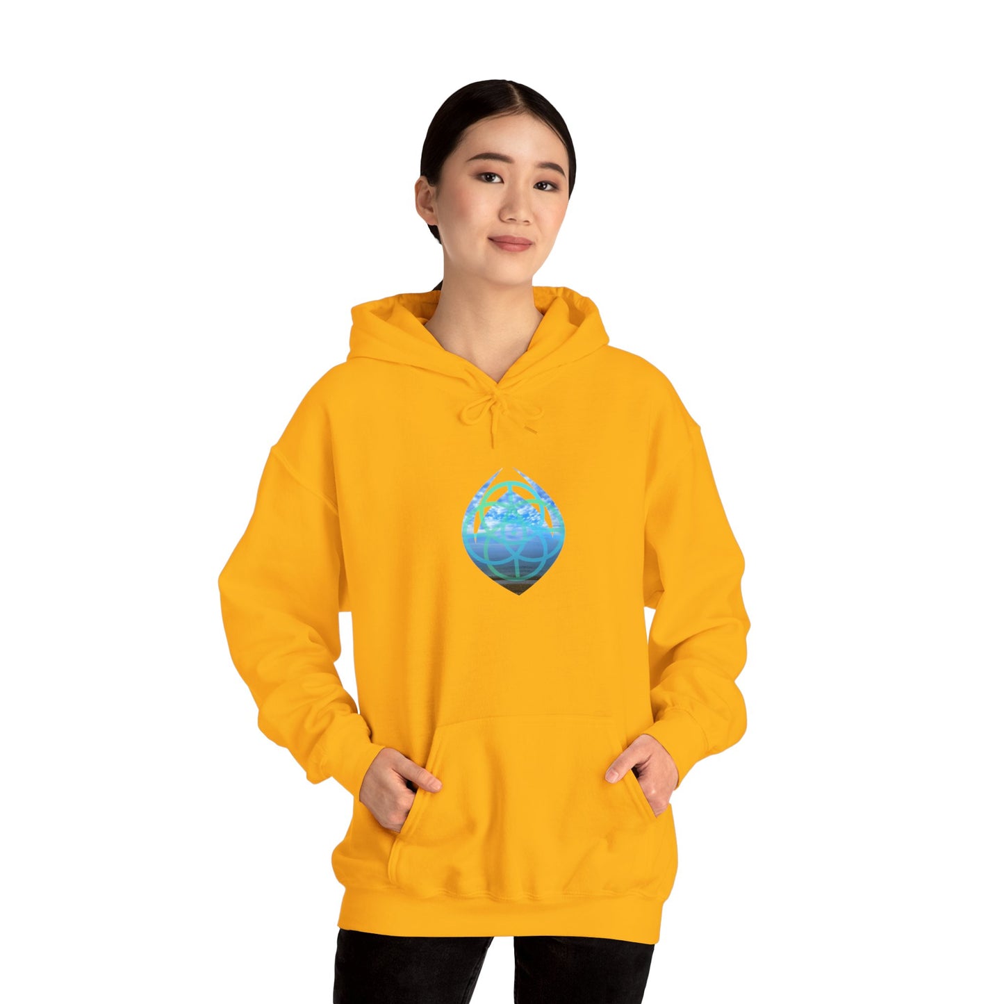 Blue Water Globe Droplet Graphic Hoodie