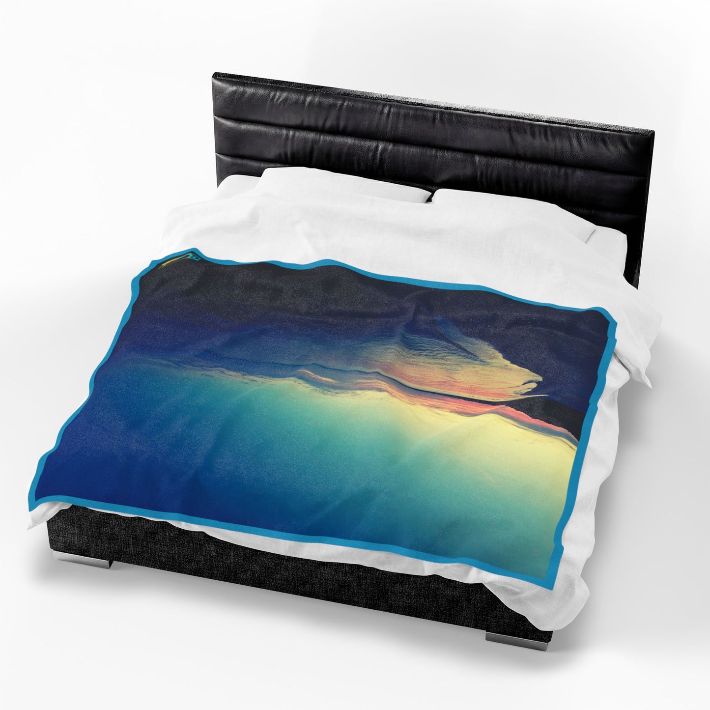 Blue-Green Symmetry, Velveteen Plush Blanket