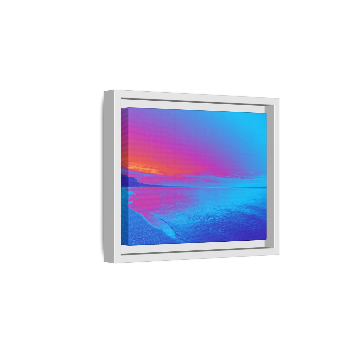 "Vibrant Symmetry"  Sunset Gradient Beach Matte Canvas Framed Wall Art