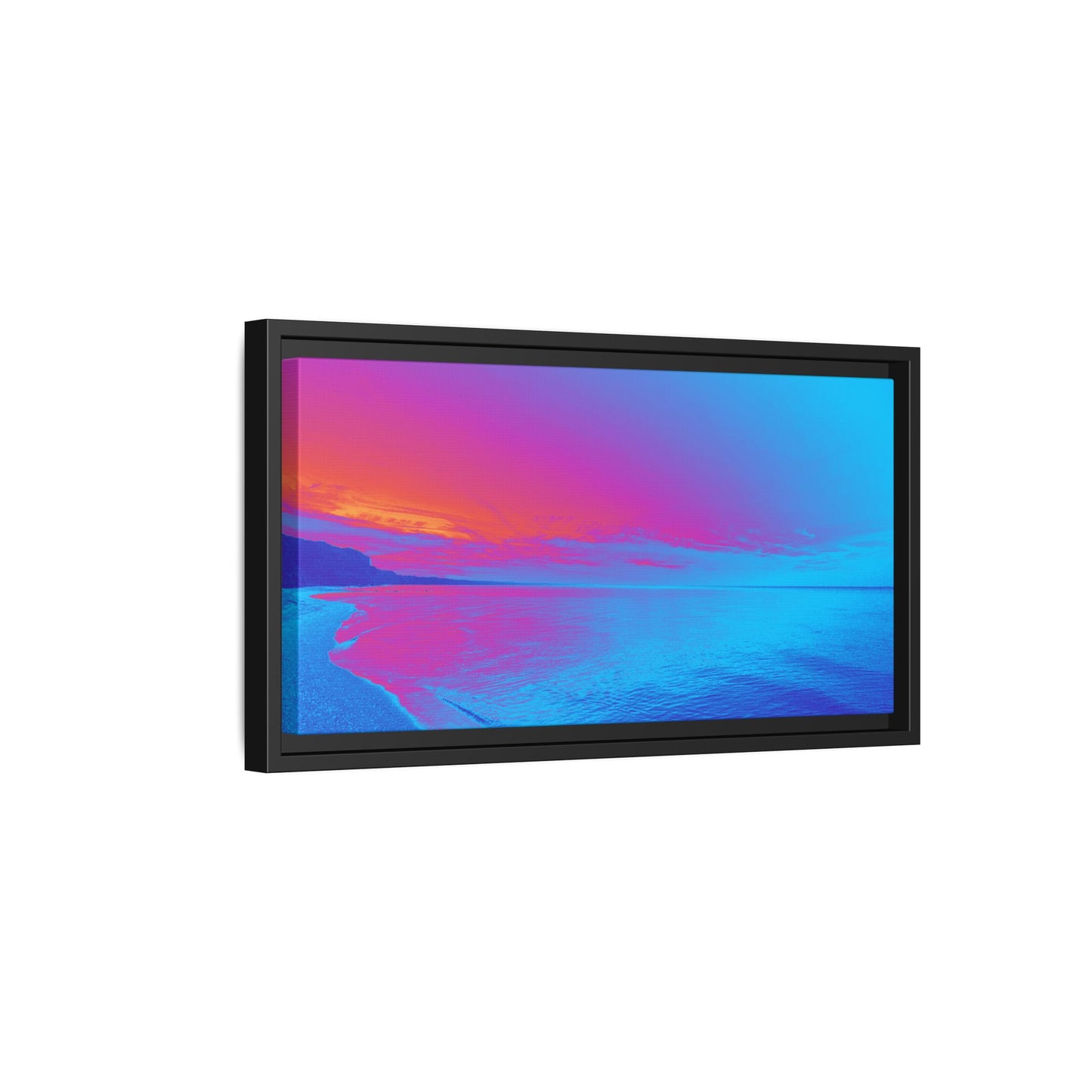 "Vibrant Symmetry"  Sunset Gradient Beach Matte Canvas Framed Wall Art