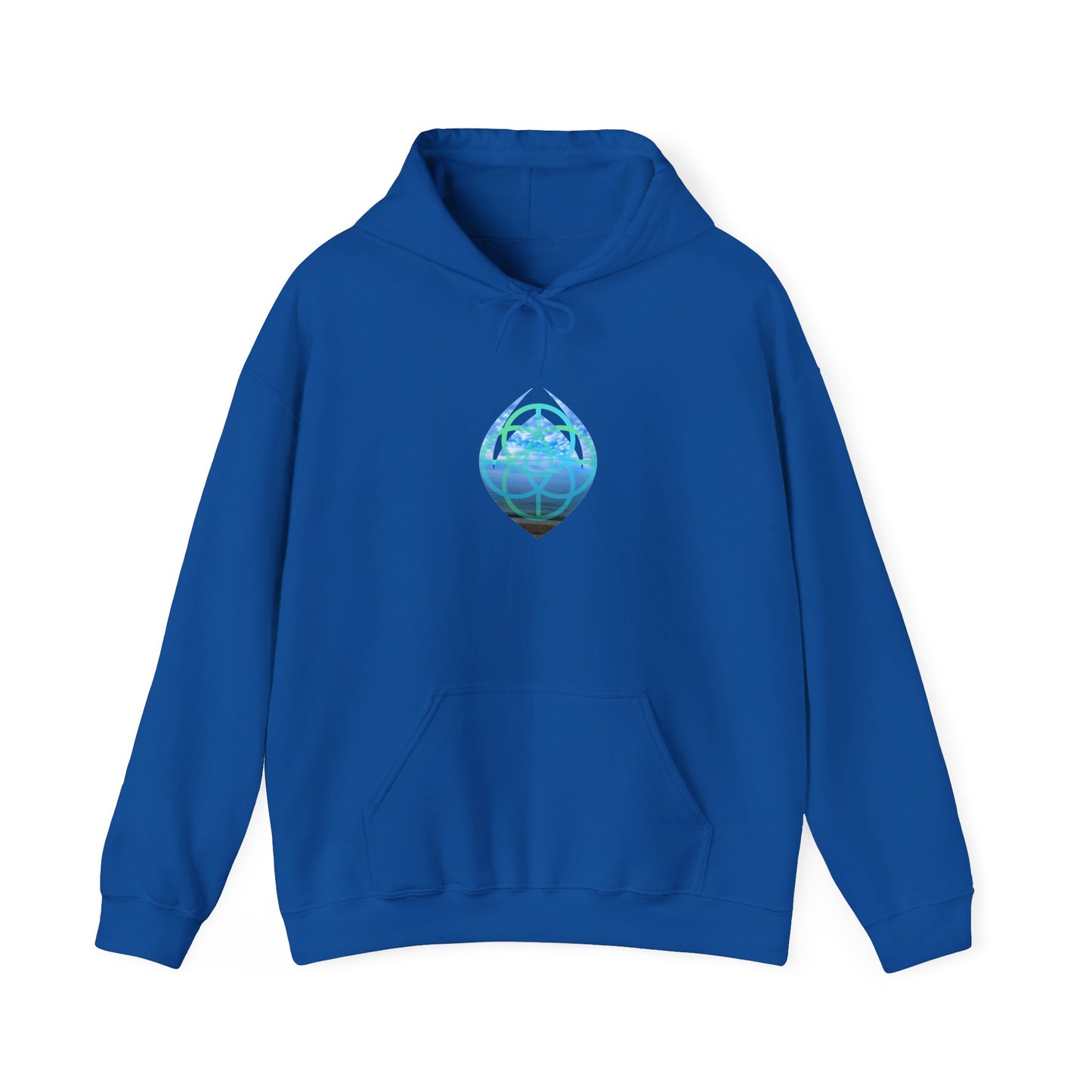 Blue Water Globe Droplet Graphic Hoodie