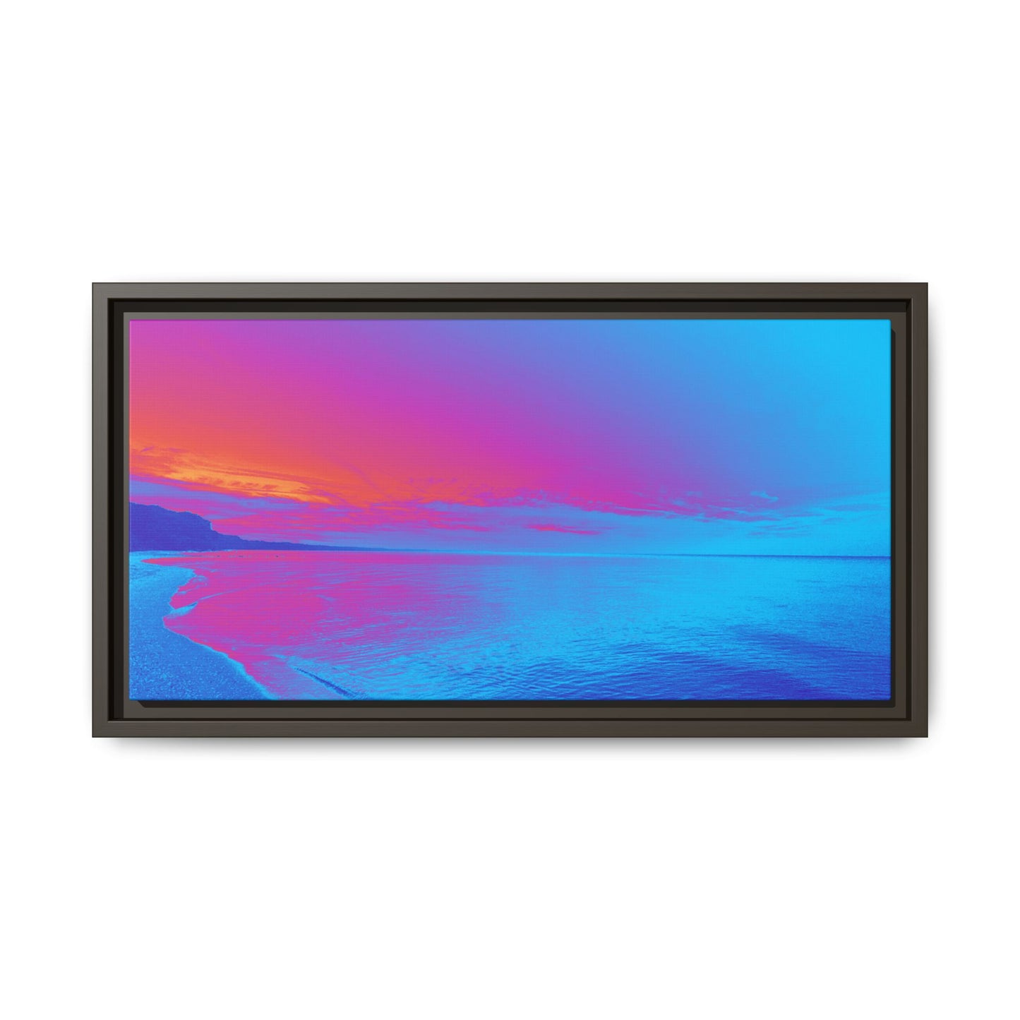 "Vibrant Symmetry"  Sunset Gradient Beach Matte Canvas Framed Wall Art