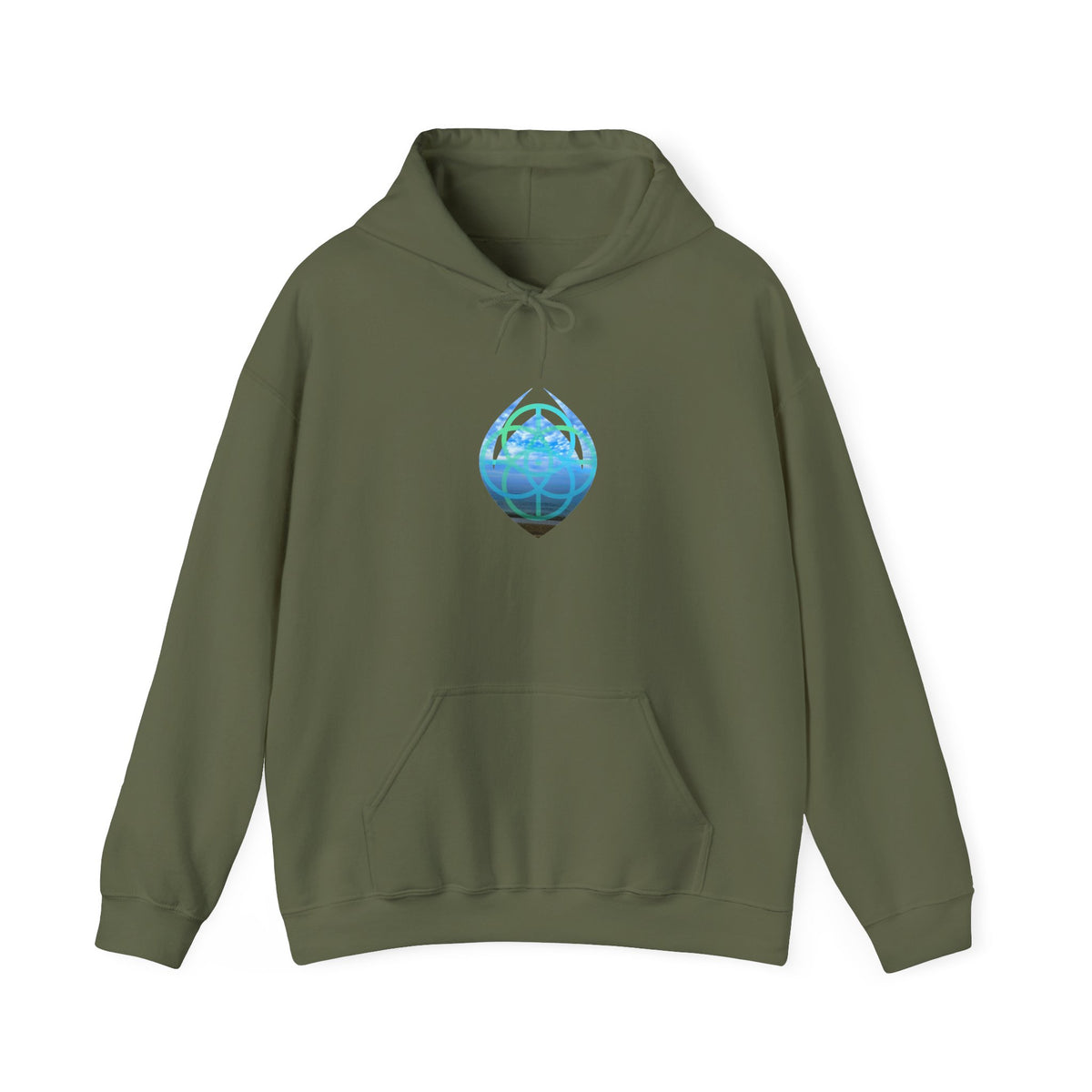 Blue Water Globe Droplet Graphic Hoodie