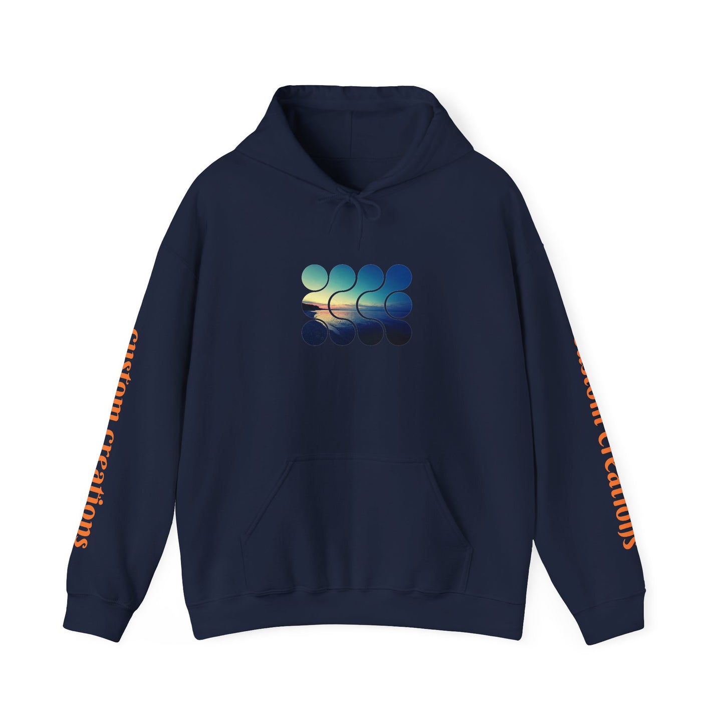 Cool Teal Deep Sea symmetry sky graphic hoodie - unisex pullover - Sky Mugz